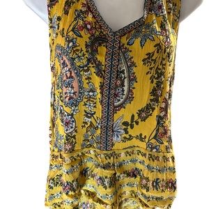 Anthropology Patron of Peace  Women Sleeveless Casual Tank Blouse Yellow large